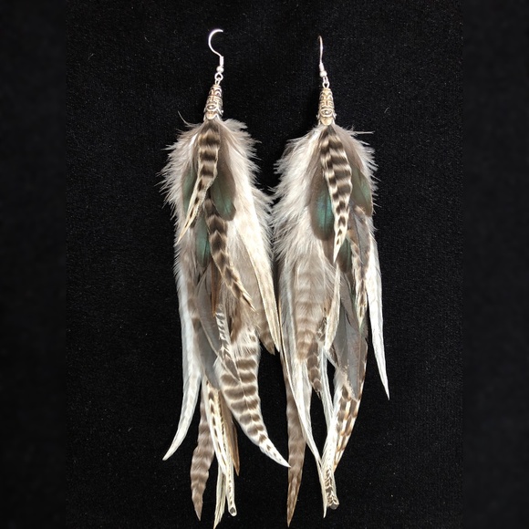Dakini Love Jewelry - (SOLD) Real Feather Earrings ~ Boho Earrings